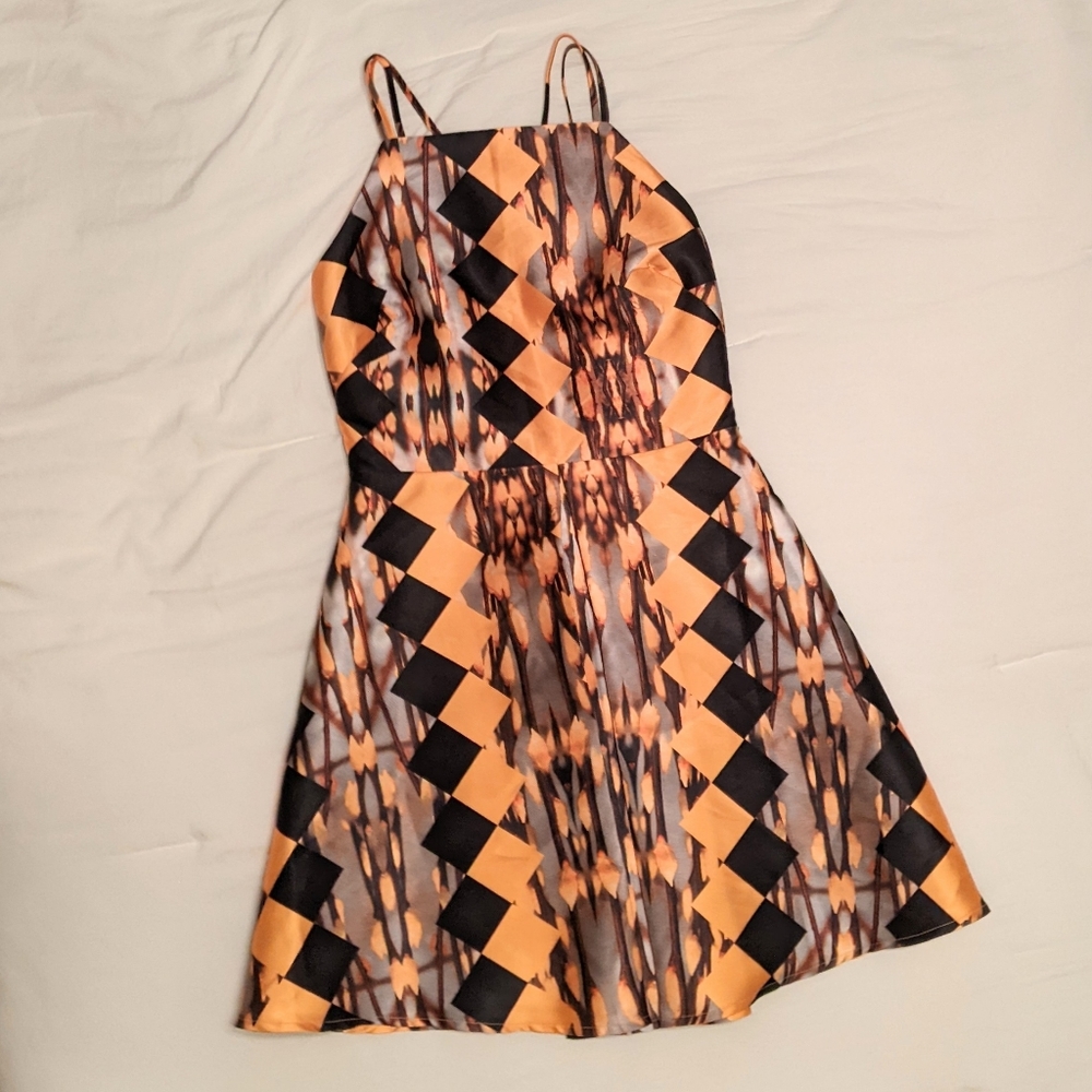 Geometric Print Fit N' Flare Dress